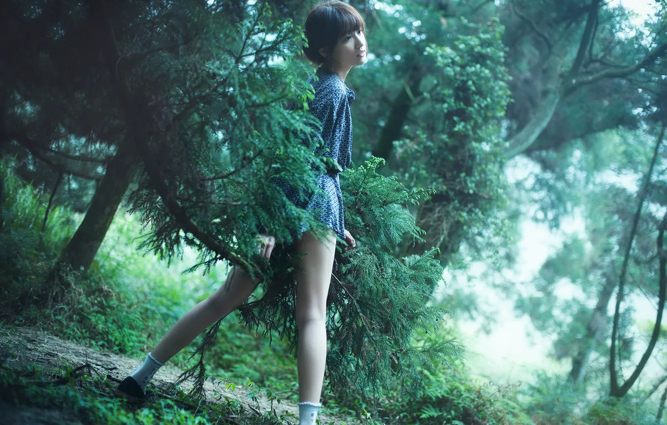 Photo wallpaper girl, nature, pose