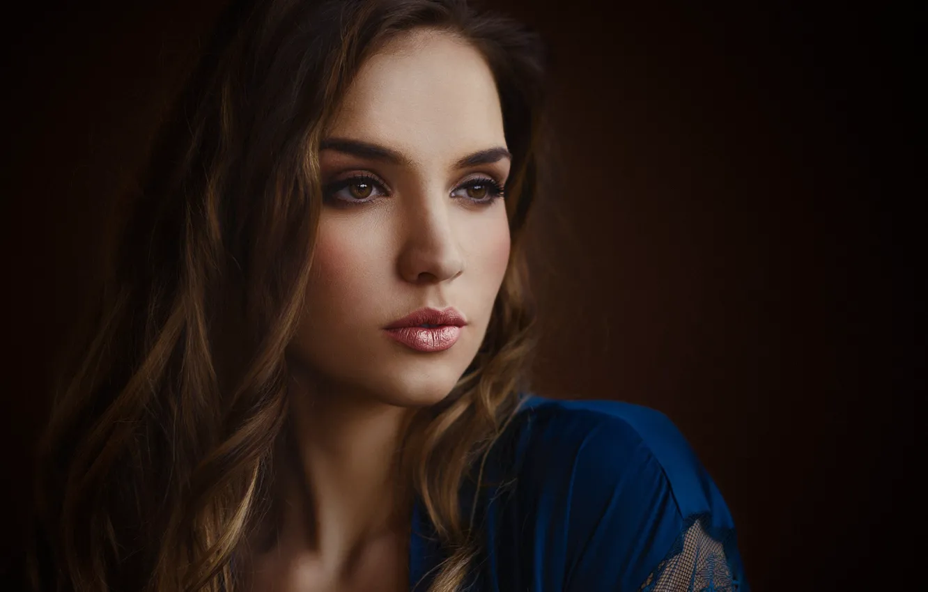 Photo wallpaper background, model, portrait, makeup, hairstyle, brown hair, beauty, bokeh