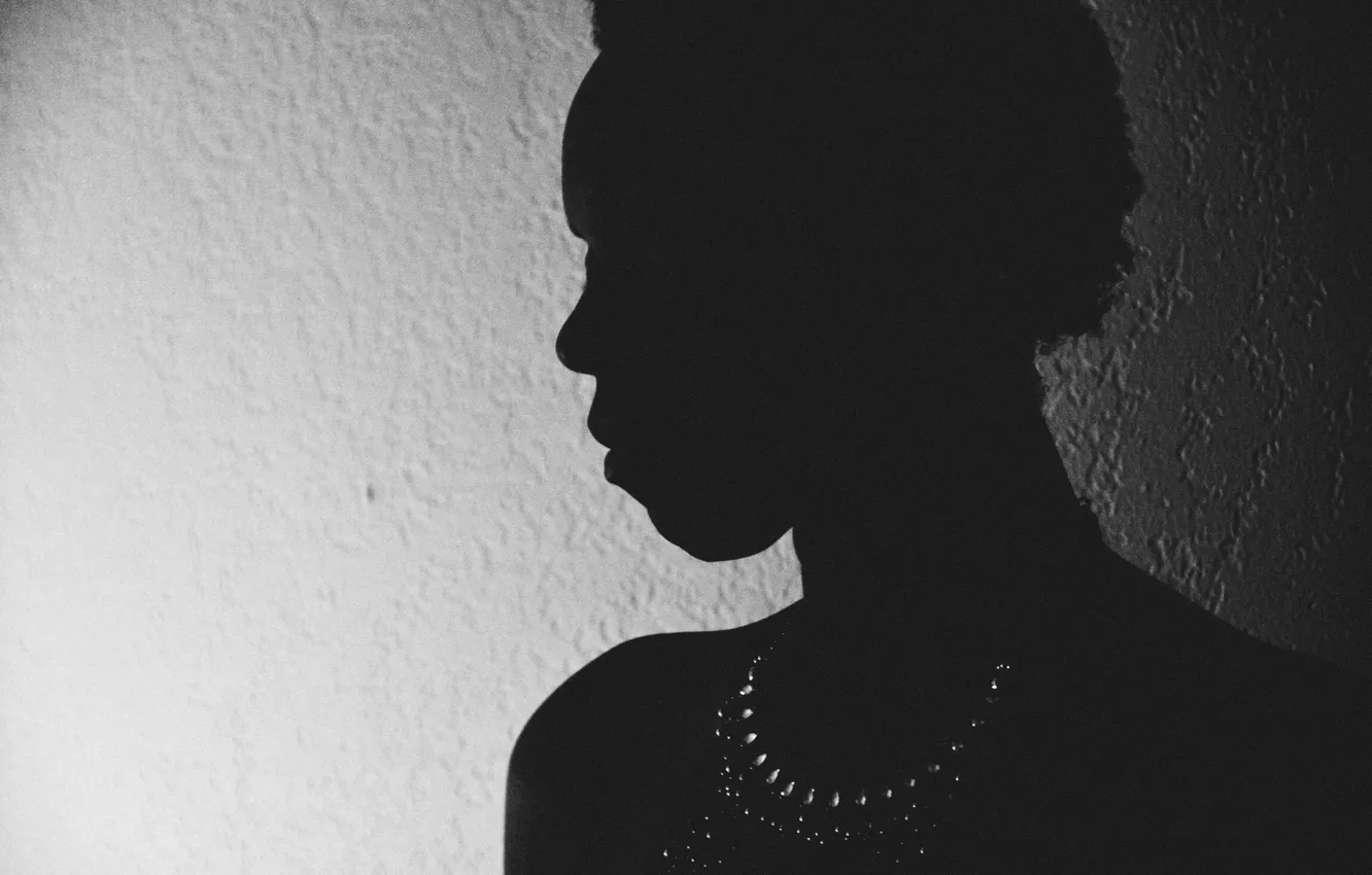 Photo wallpaper girl, silhouette, Minimalism