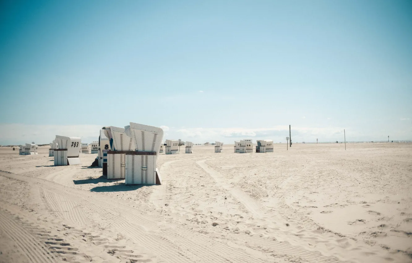 Photo wallpaper summer, sky, sea, ocean, landscape, Germany, water, sand