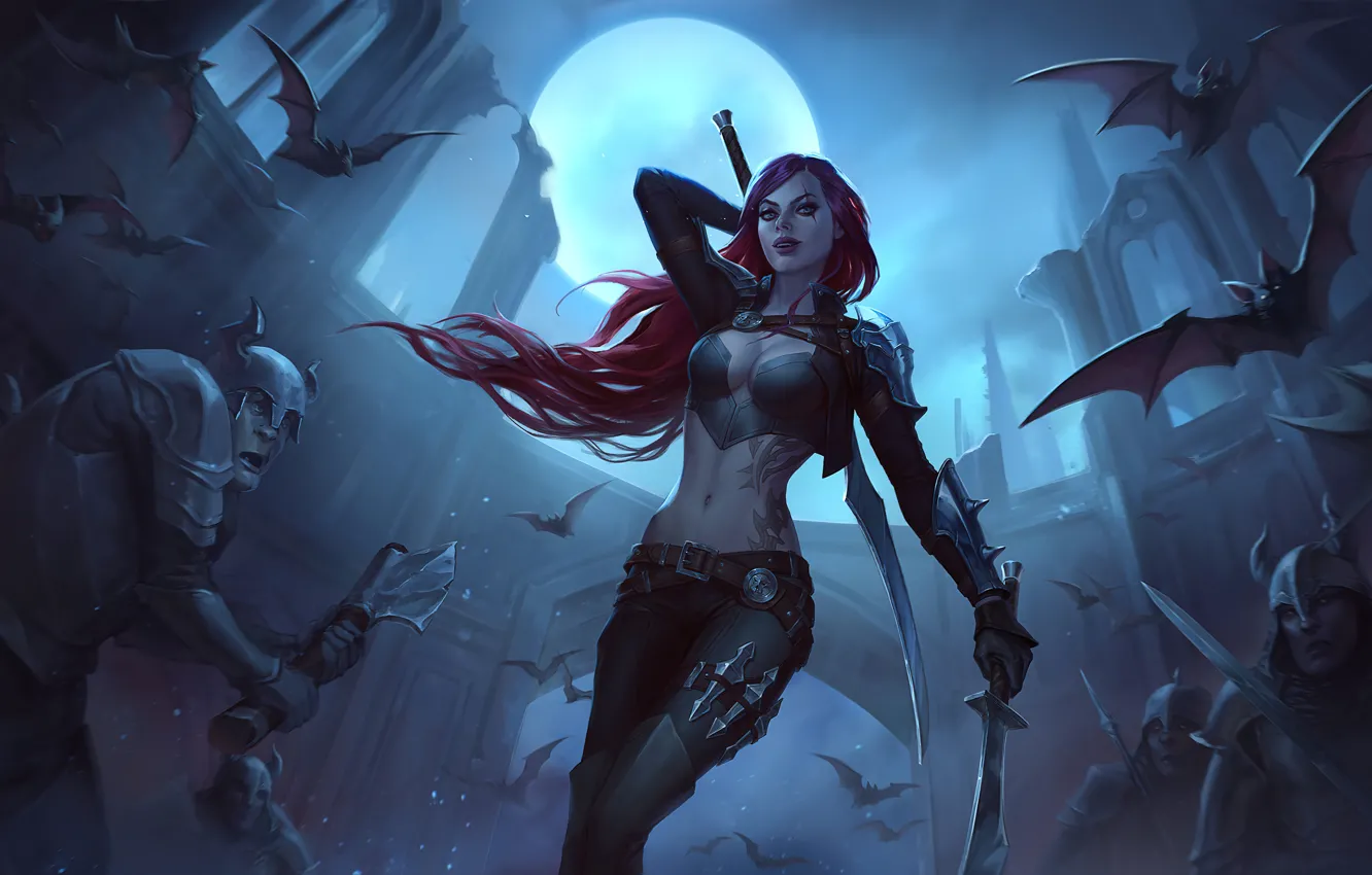 Photo wallpaper game, art, League of Legends, Katarina, LoL