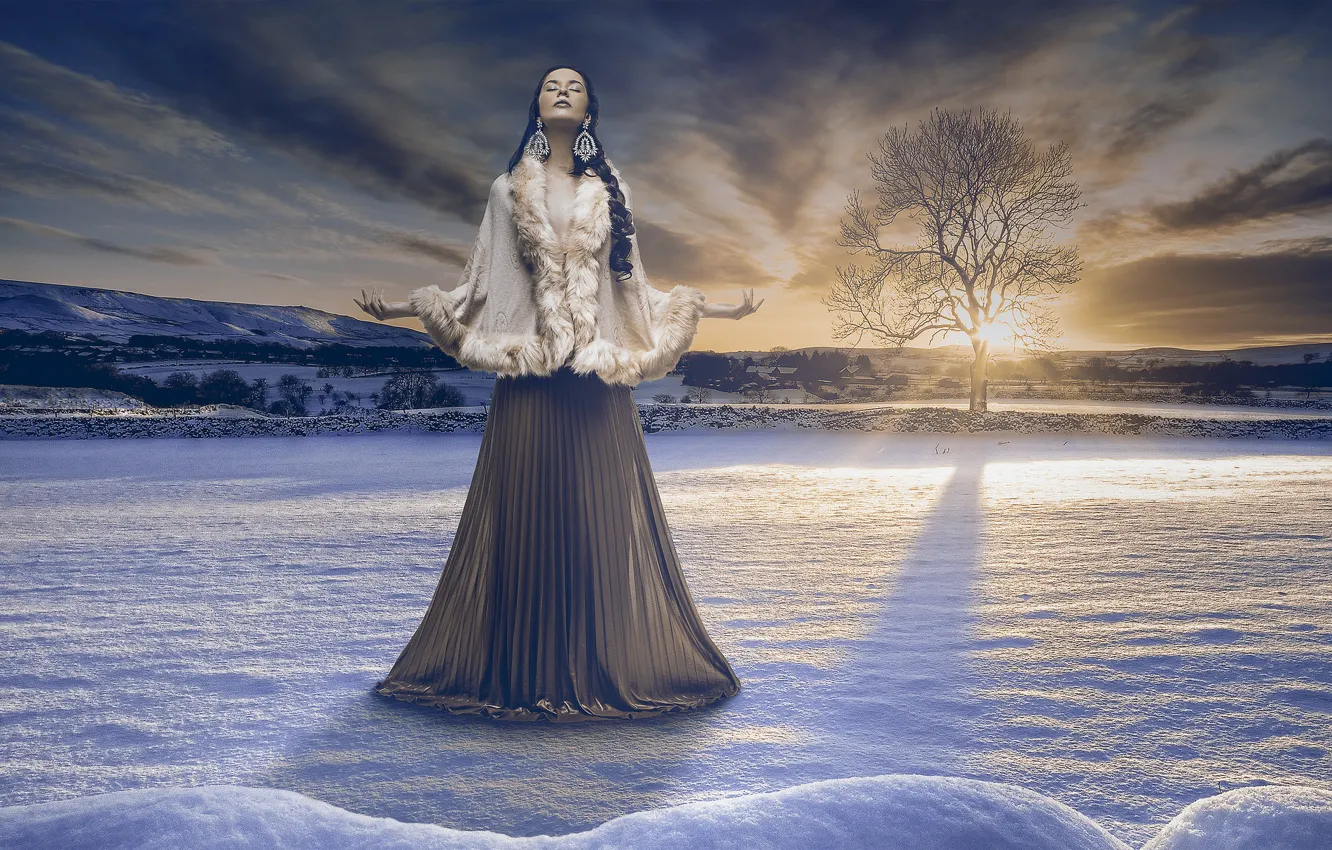 Photo wallpaper winter, snow, trees, nature, plea, Thais Silva