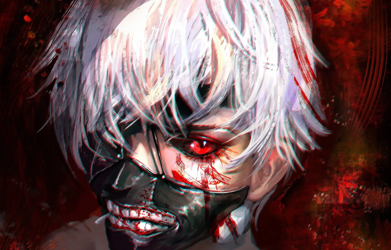 Photo wallpaper face, anime, art, Ken Kanek, tokyo ghoul, the kanek