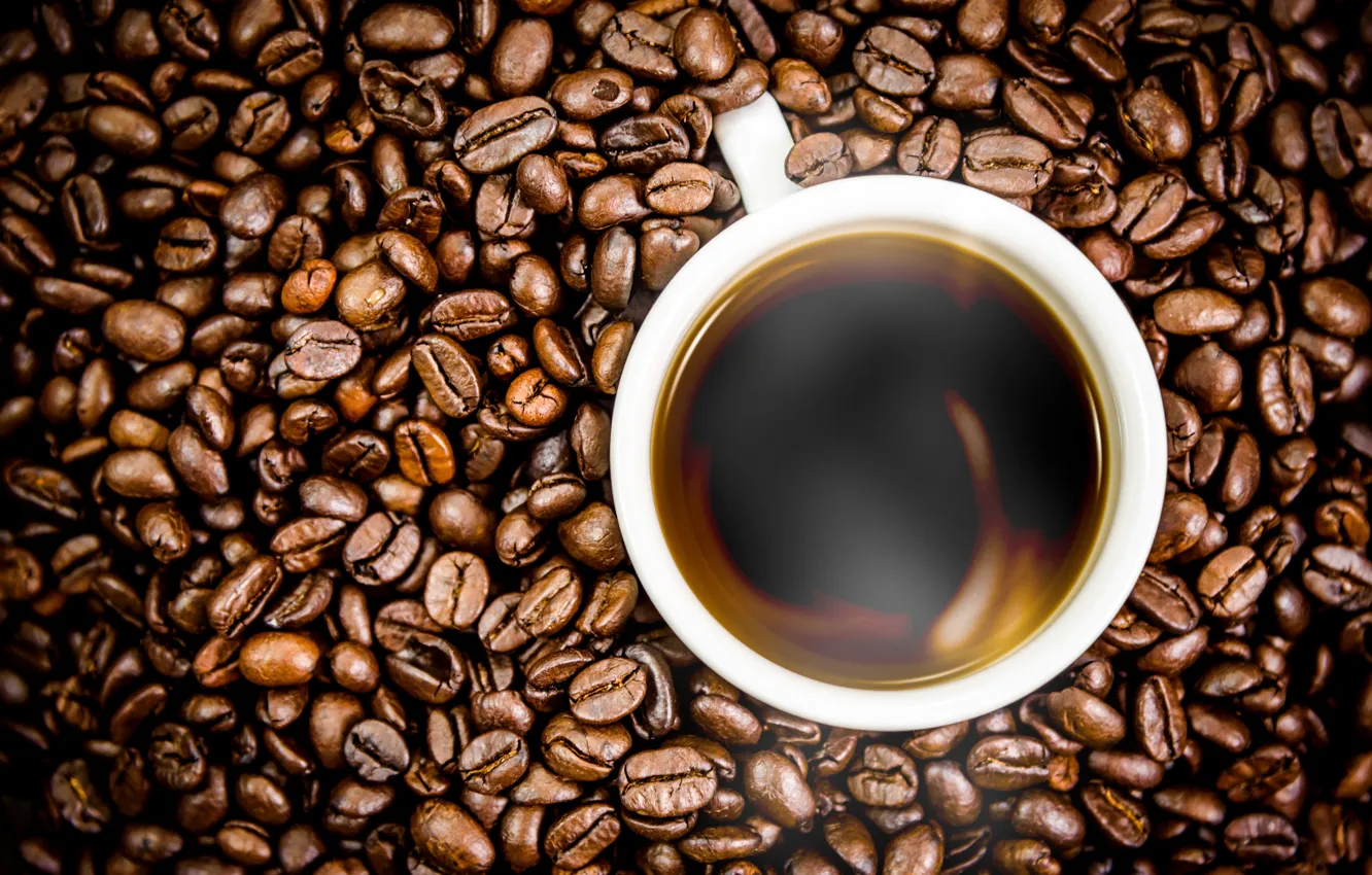 Photo wallpaper background, coffee, grain, Cup, texture, background, cup, beans