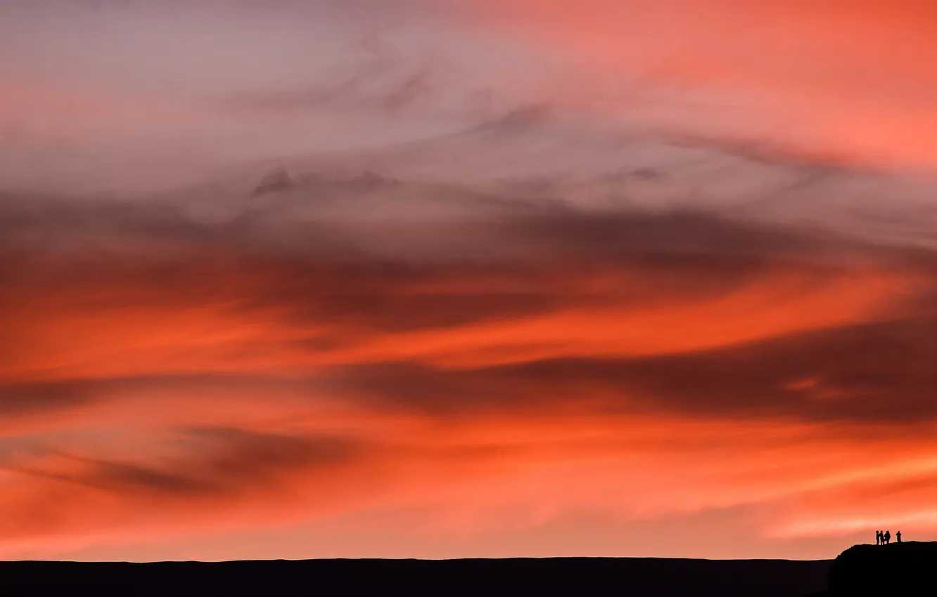 Photo wallpaper the sky, landscape, sunset