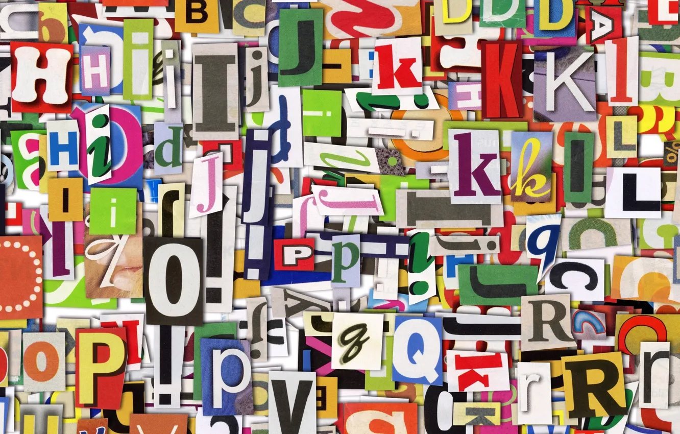 Photo wallpaper letters, paint, alphabet, layer