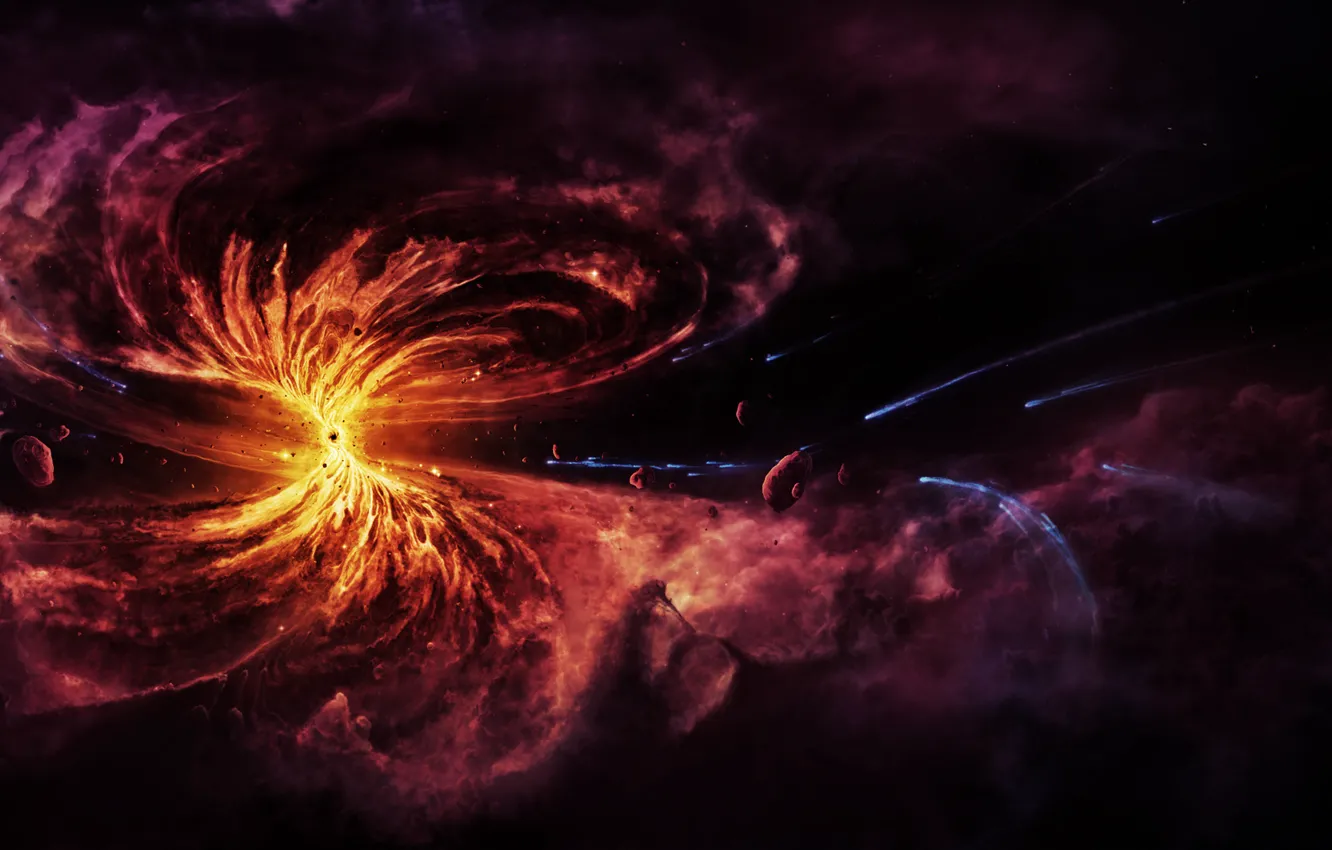 Photo wallpaper nebula, gas, Black hole
