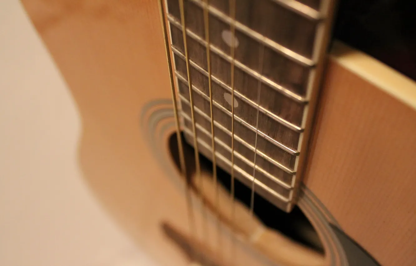 Photo wallpaper macro, music, guitar
