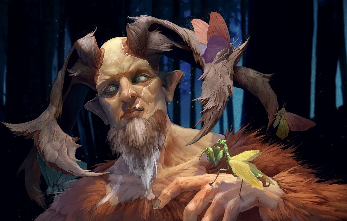 Photo wallpaper mantis, art, book, fantasy, characters, Guervo