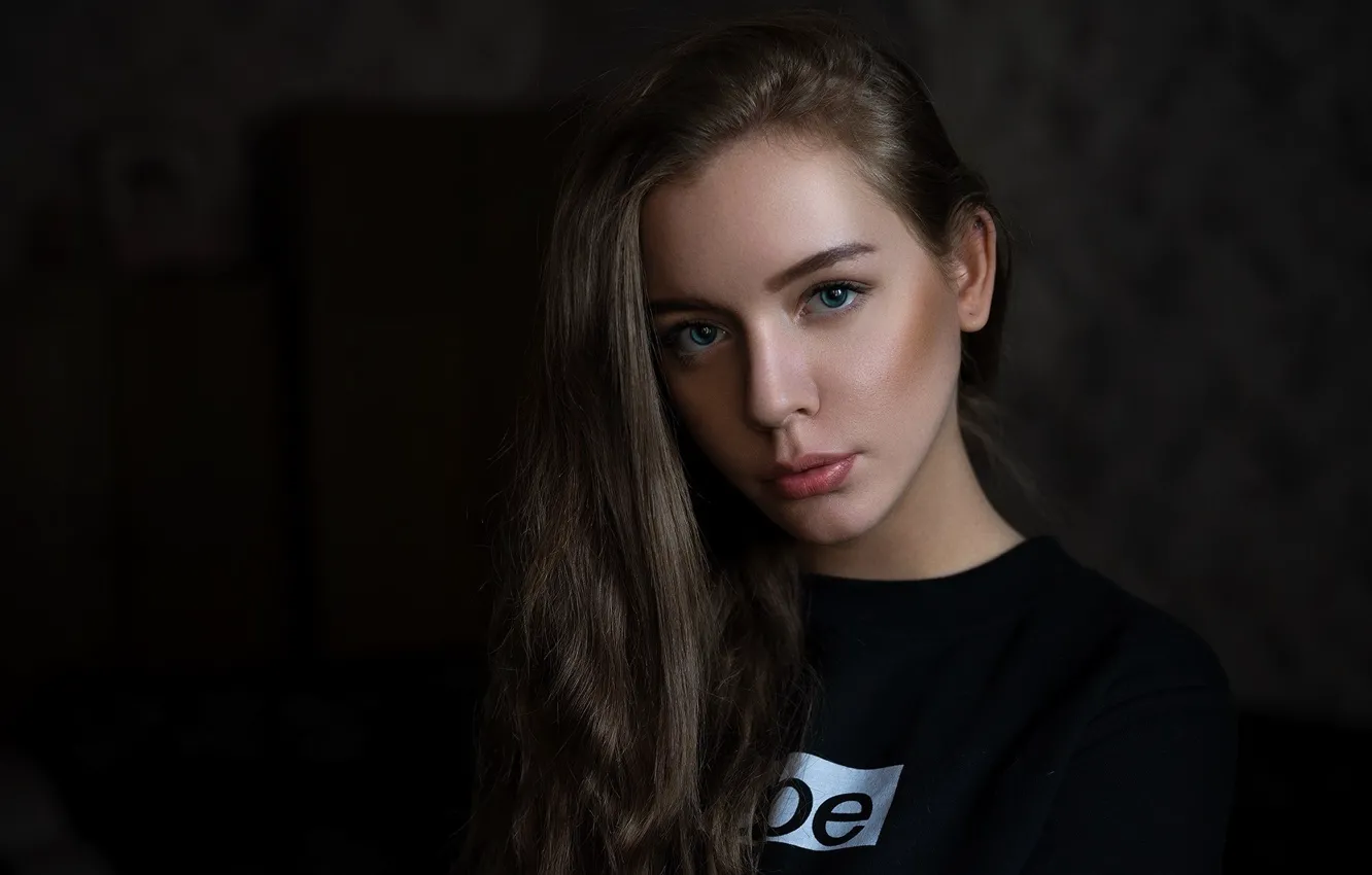 Photo wallpaper look, girl, background, portrait, makeup, brunette, hairstyle, beautiful