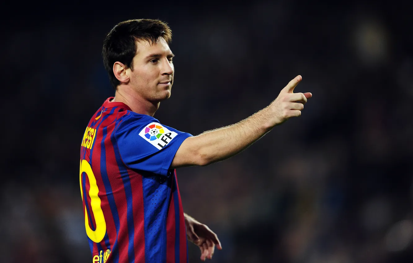 Photo wallpaper Lionel Messi, Goal, FC Barcelona, The celebration, Camp Nou, Wink