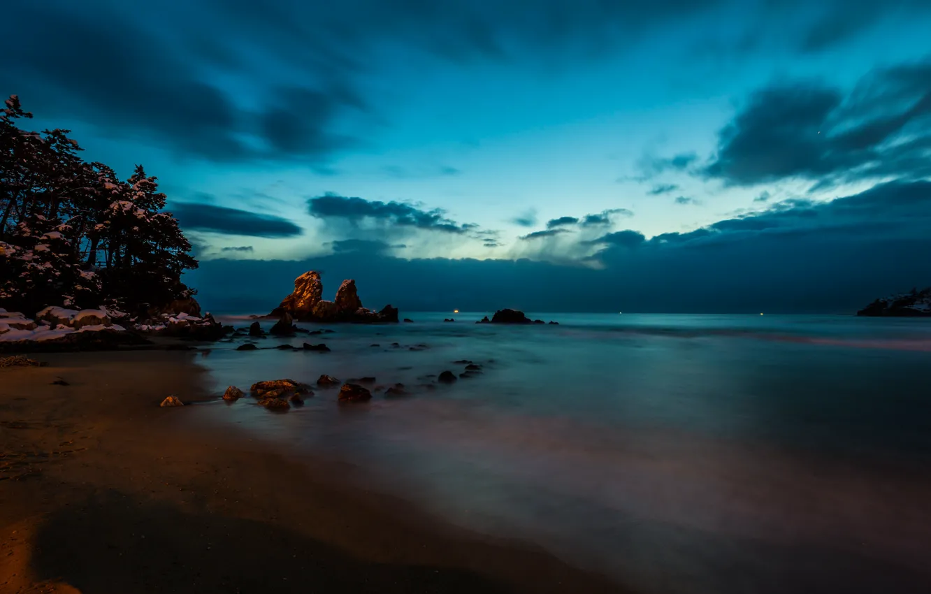 Photo wallpaper landscape, Korea, Twilight in Donghae