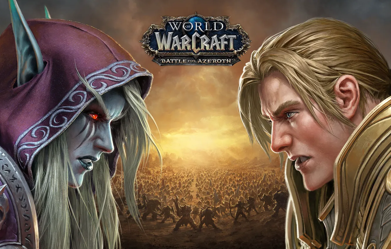 Photo wallpaper undead, human, Sylvanas Windrunner, Horde, Alliance, Anduin Wrynn, Forsaken, Battle for Azeroth