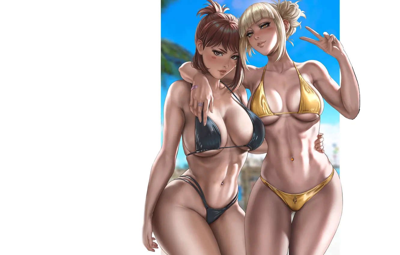 Photo wallpaper hot, sexy, beach, peace, sky, girls, anime, babe
