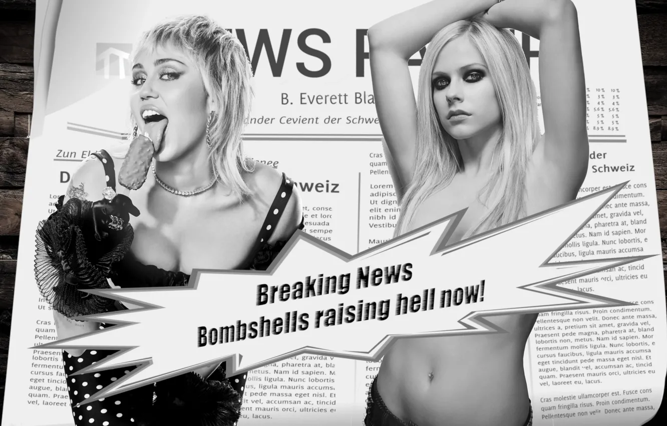 Photo wallpaper wallpaper, Avril Lavigne, Miley Cyrus, news, UHD