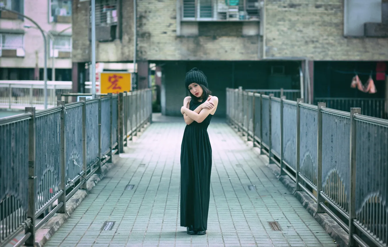 Photo wallpaper girl, pose, Asian