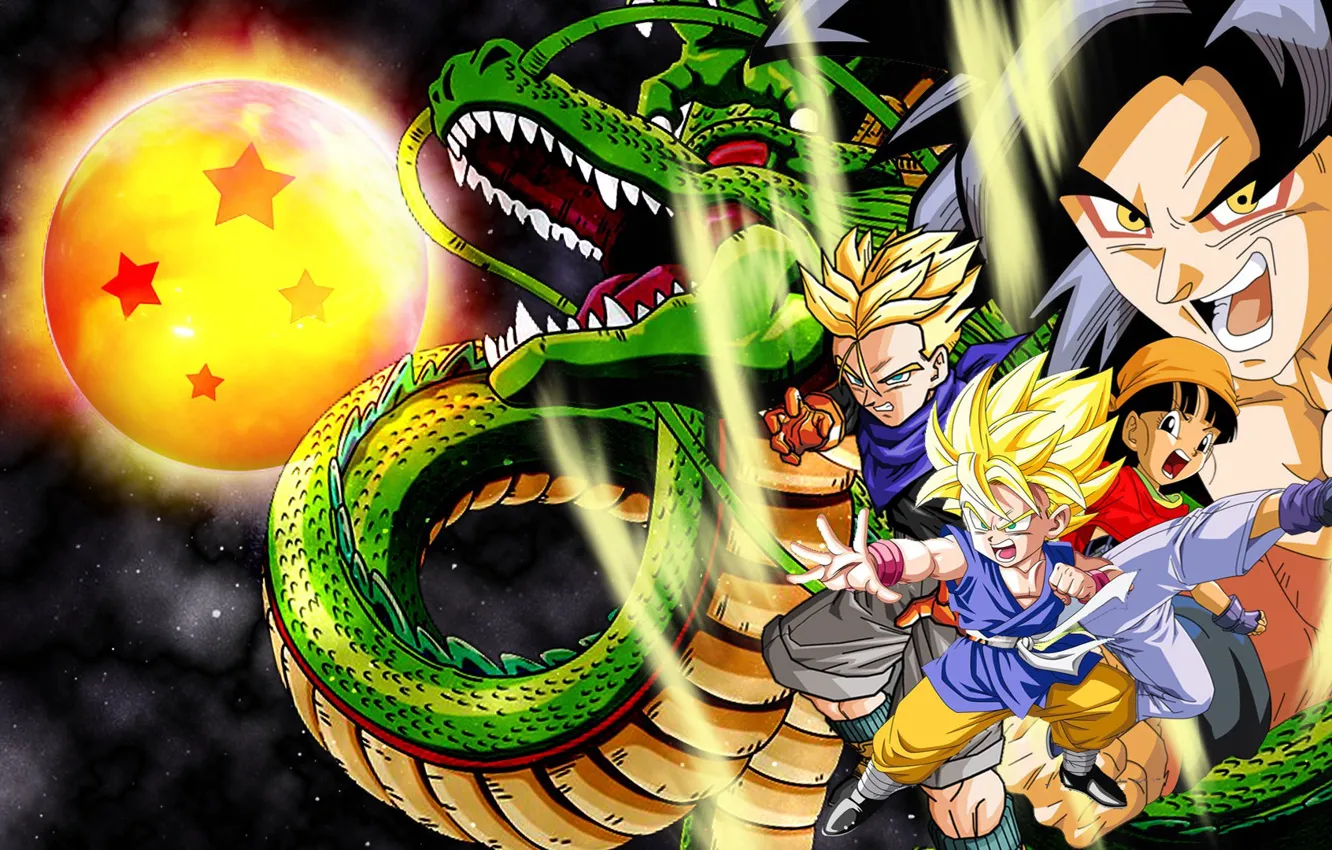Photo wallpaper anime, dragon, manga, japanese, Son Goku, Dragon Ball, Goku, Super Saiyajin