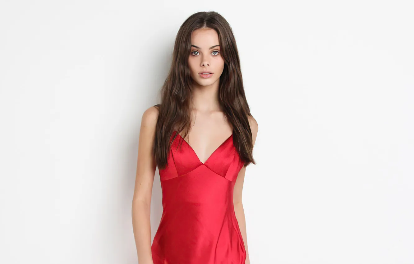 Photo wallpaper look, girl, hair, figure, dress, beauty, Meika Woollard