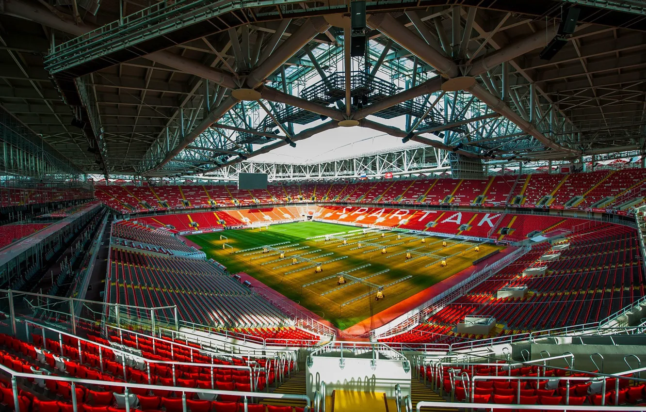 Photo wallpaper field, lawn, Football, Stadium, Spartacus, Spartak, Open Arena