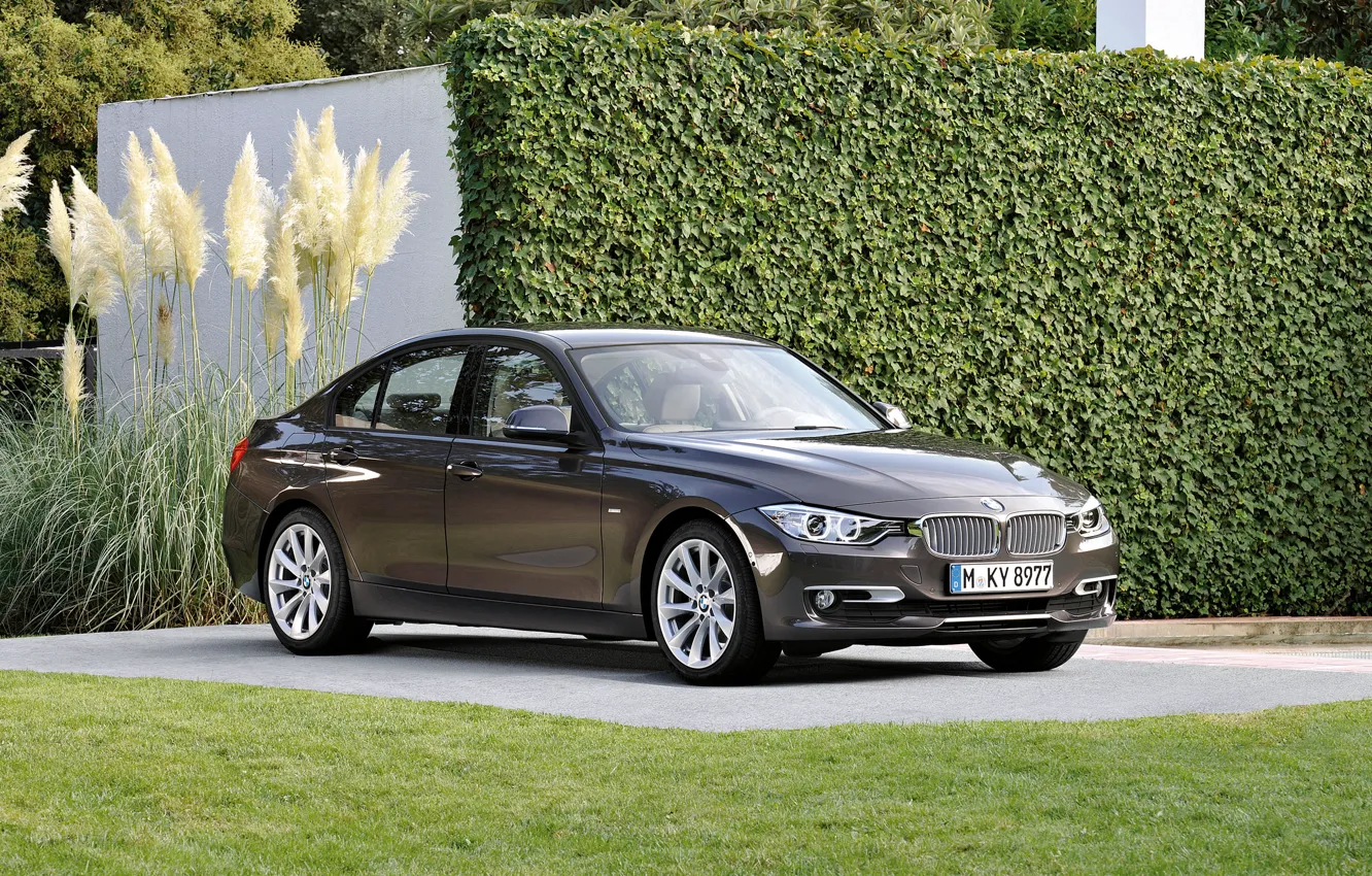 Photo wallpaper grass, bmw, grille, F30, 3 Series