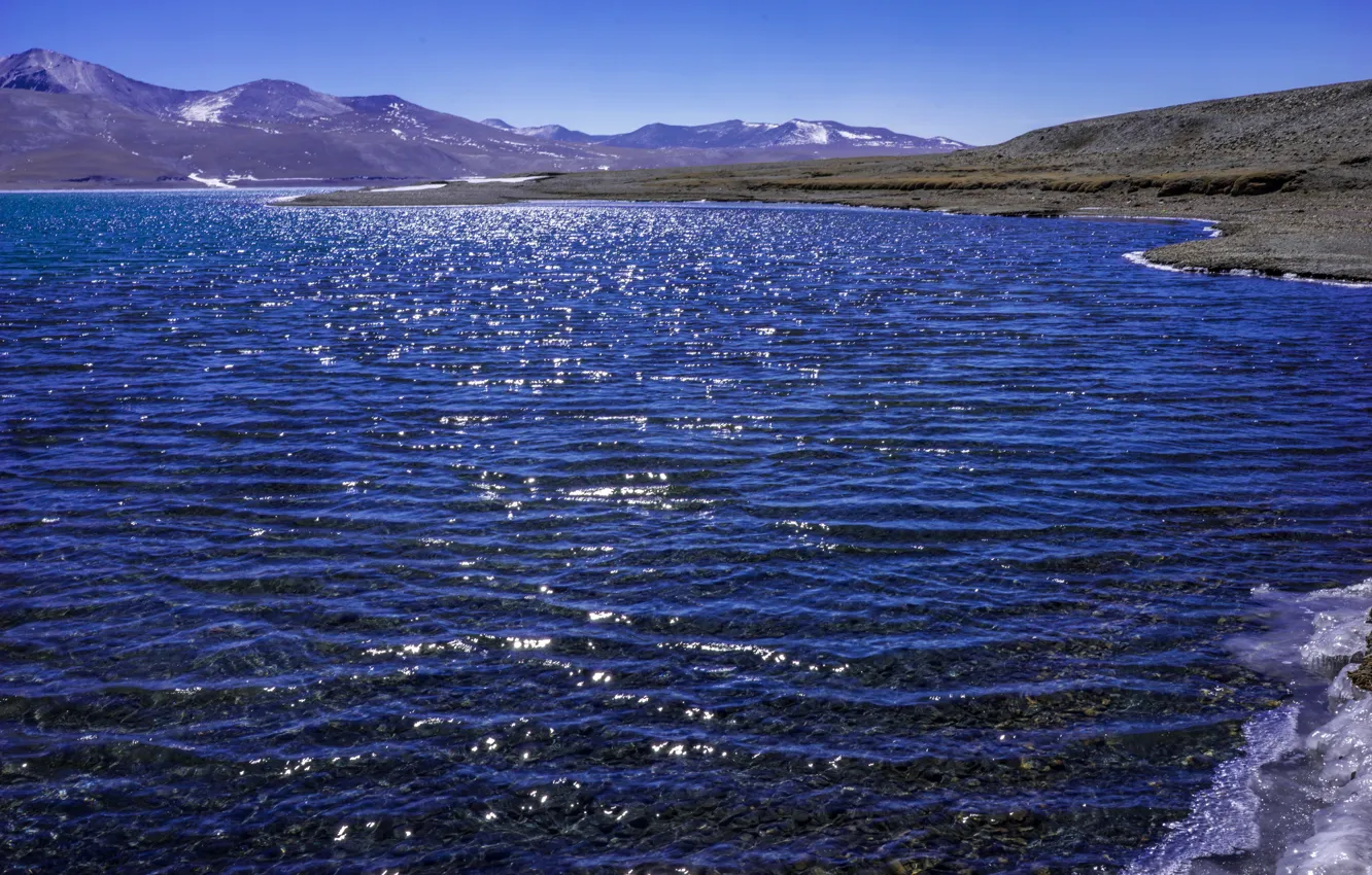 Photo wallpaper mountains, lake, Tibet