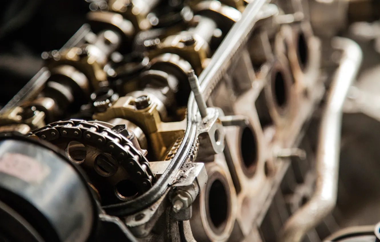 Photo wallpaper metal, gears, engine