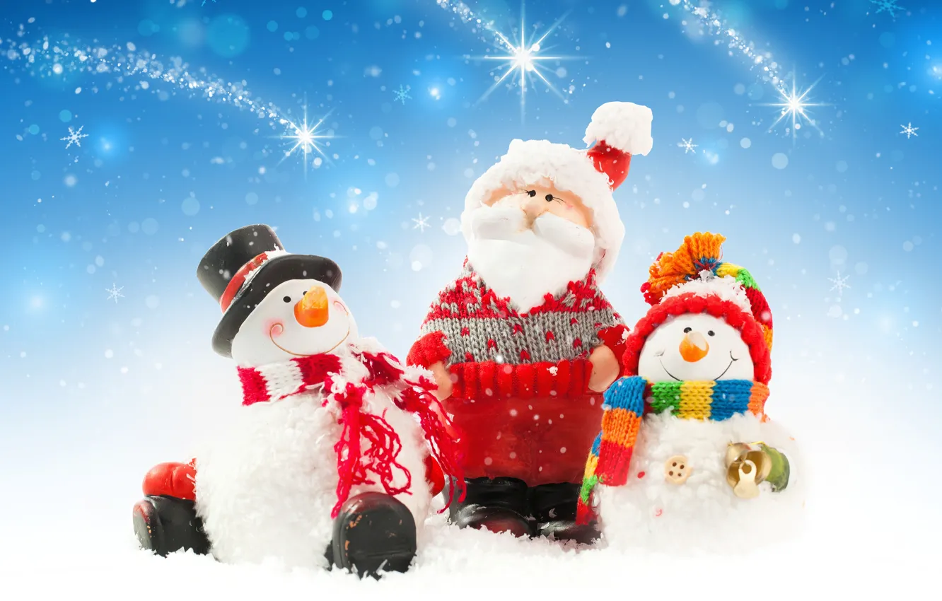 Photo wallpaper snow, new year, Christmas, snowman, Christmas, winter, snow, New Year