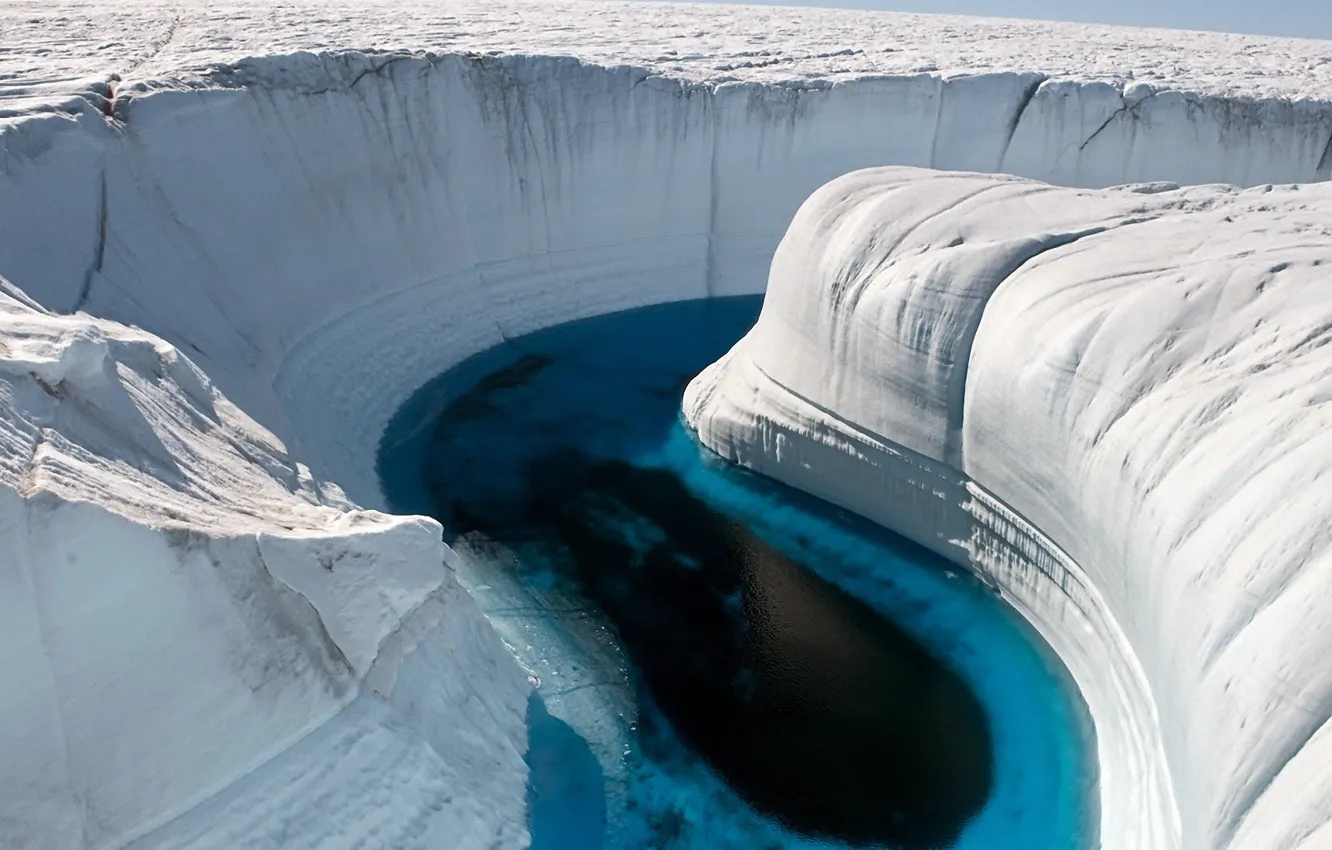 Photo wallpaper ice, winter, water, snow, photo