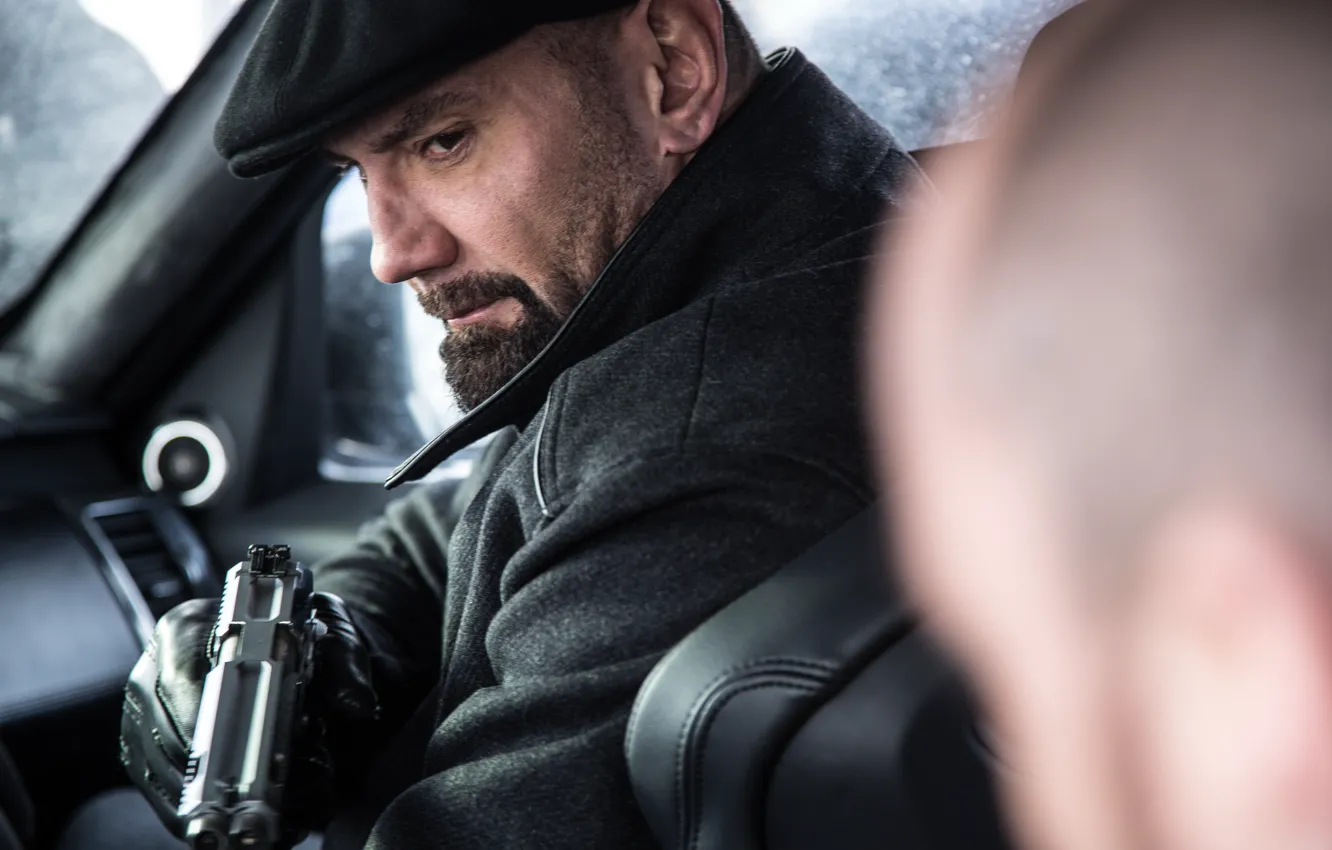Photo wallpaper gun, frame, gloves, cap, Dave Bautista, Dave Batista, 007: RANGE, SPECTRE