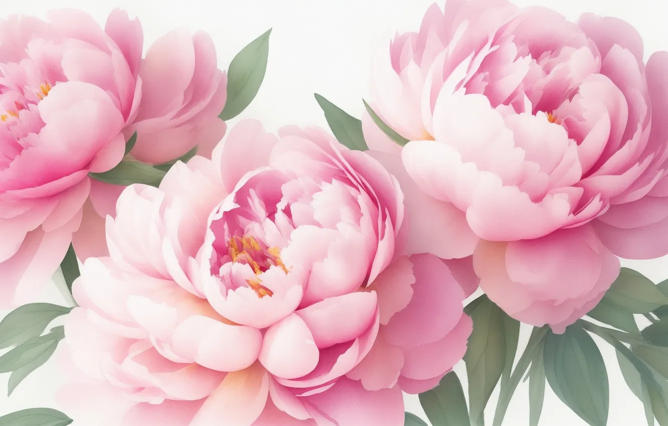 Photo wallpaper flowers, green, holiday, green, tenderness, figure, beauty, watercolor