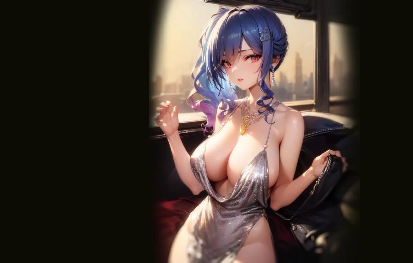 Photo wallpaper kawaii, girl, hot, sexy, dress, boobs, anime, pretty