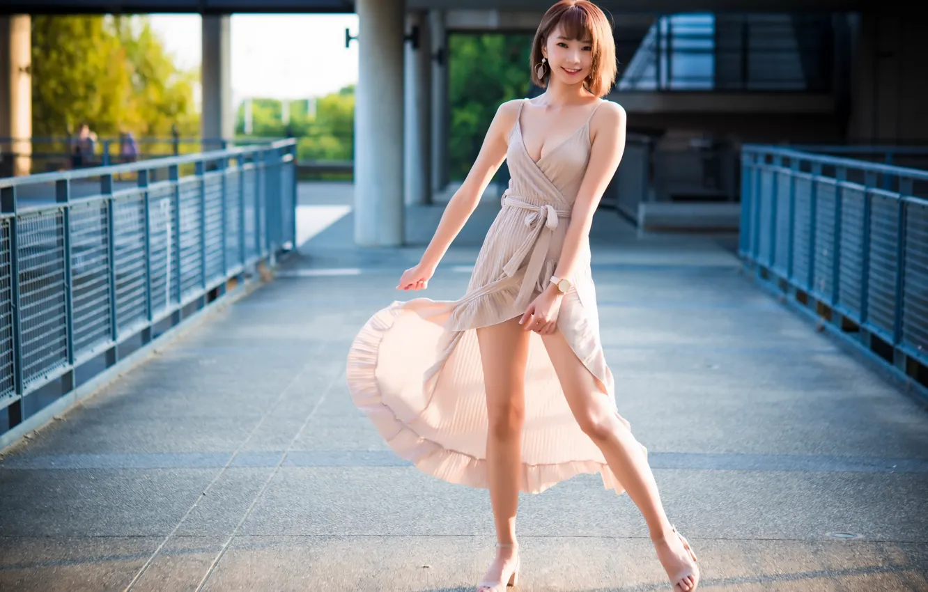 Photo wallpaper girl, pose, Asian