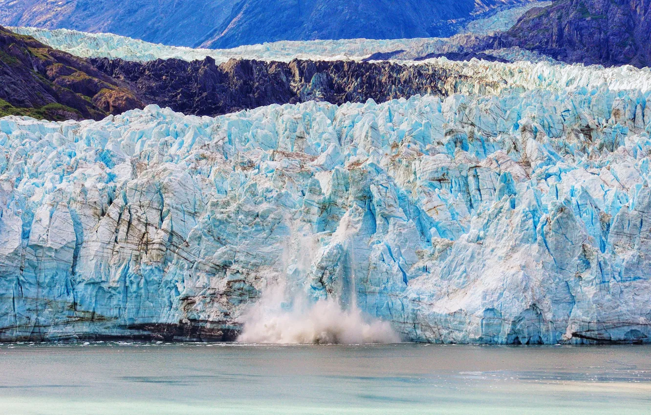 Photo wallpaper ice, sea, mountains, lake, glacier