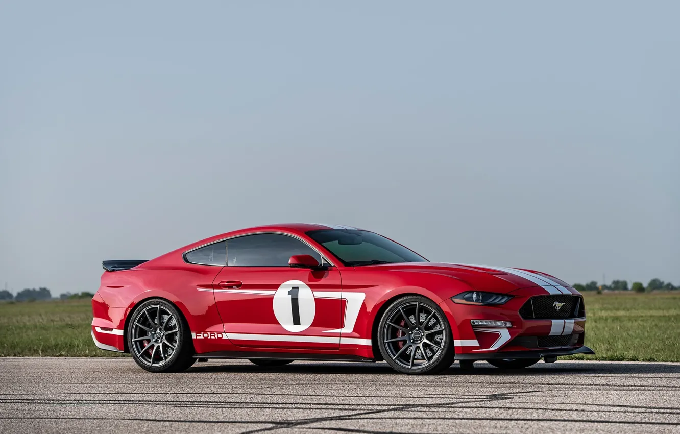 Photo wallpaper Mustang, Ford, red, Hennessey, Hennessey Ford Mustang Heritage Edition