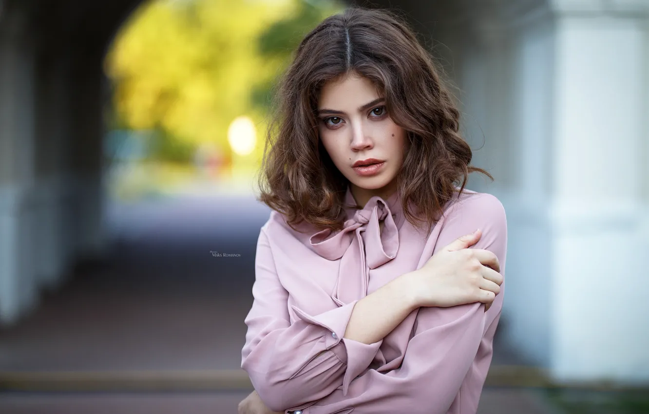 Photo wallpaper look, model, portrait, makeup, dress, hairstyle, brown hair, beauty