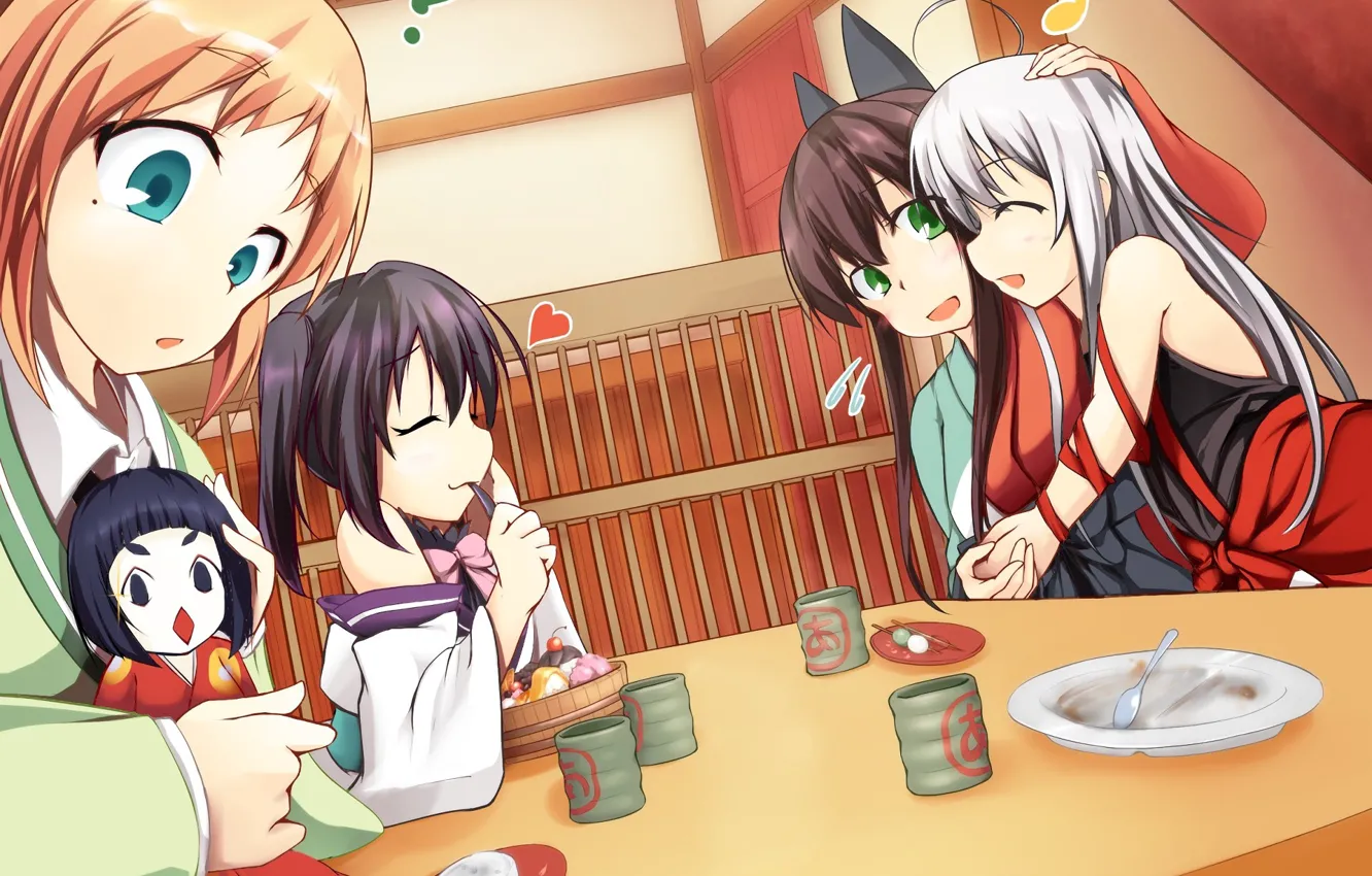 Photo wallpaper kawaii, girl, anime, food, funny, asian, cute, doll