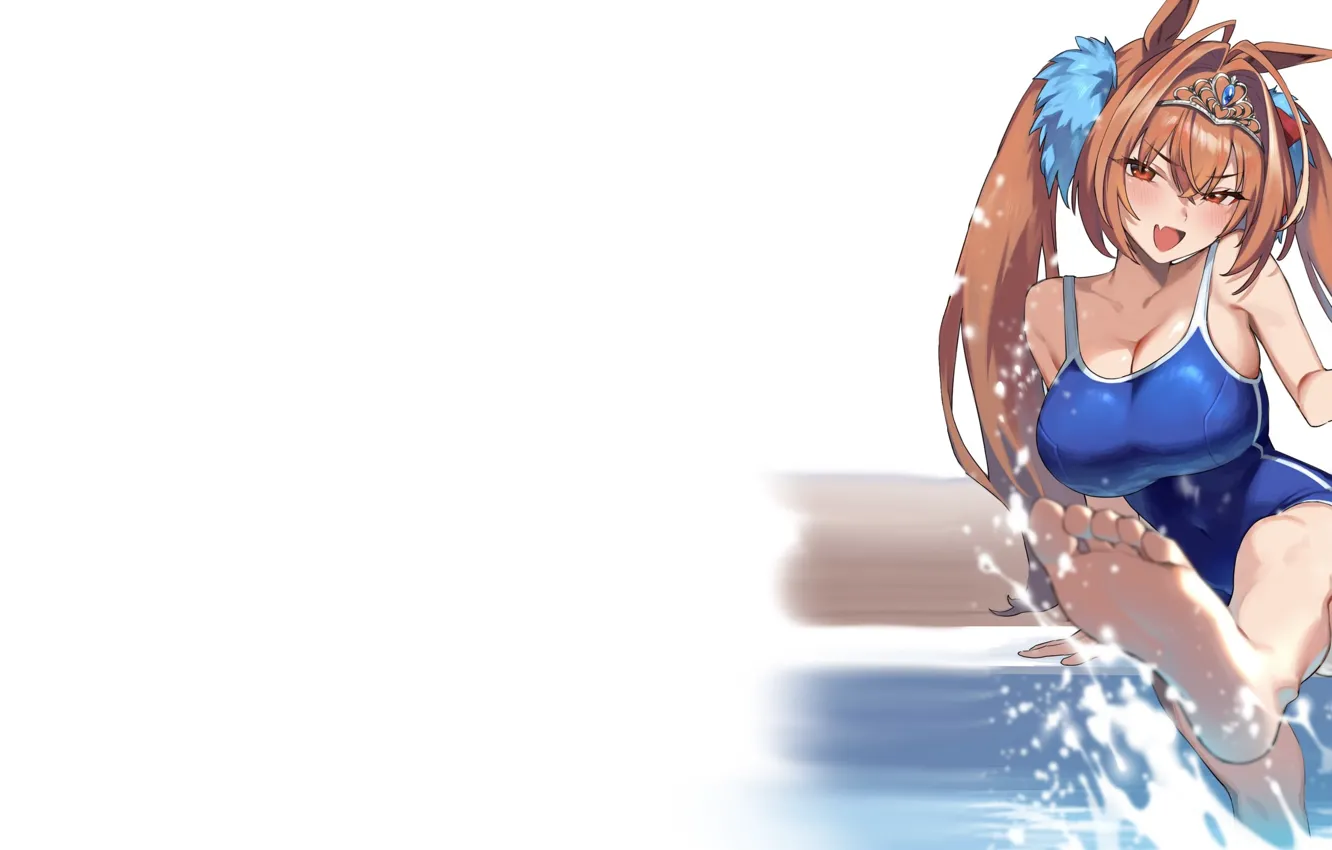 Photo wallpaper girl, hot, sexy, wet, pool, boobs, sexy girl, anime