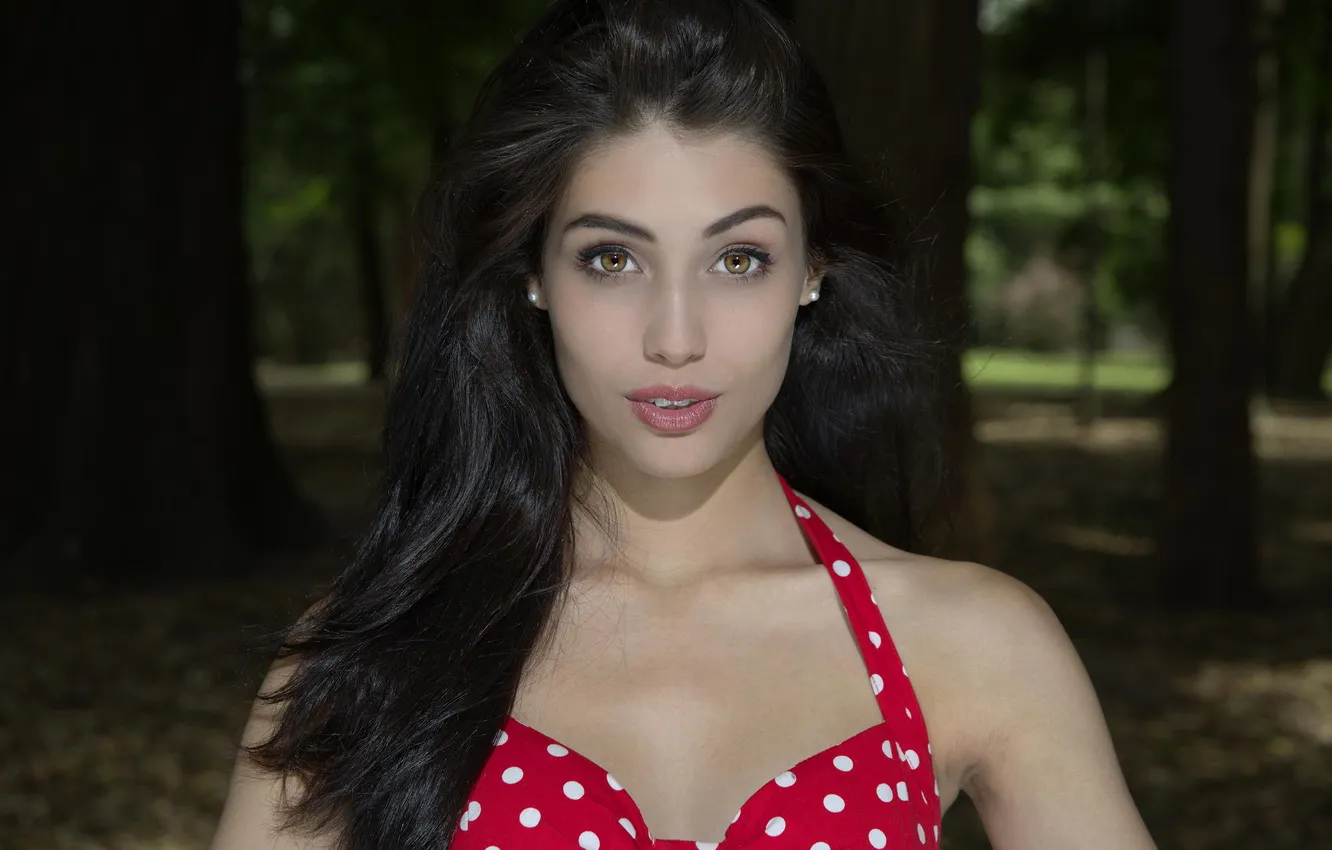 Photo wallpaper girl, nature, model, dress