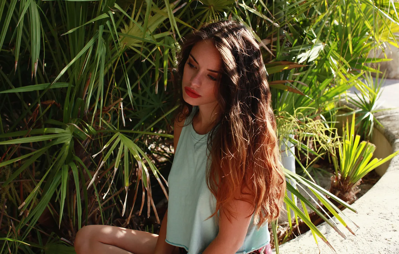 Photo wallpaper look, background, hair, portrait