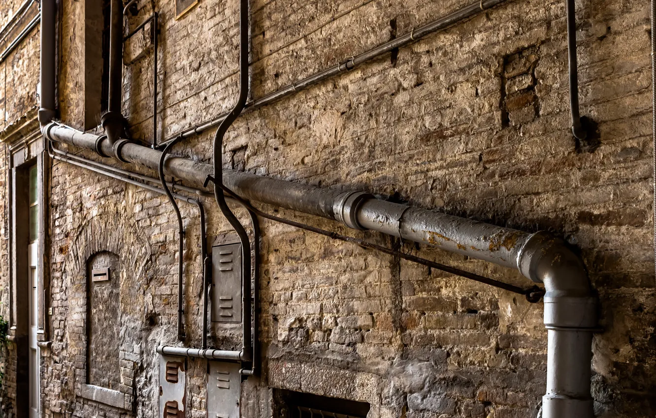 Wallpaper house, wall, pipe images for desktop, section интерьер - download