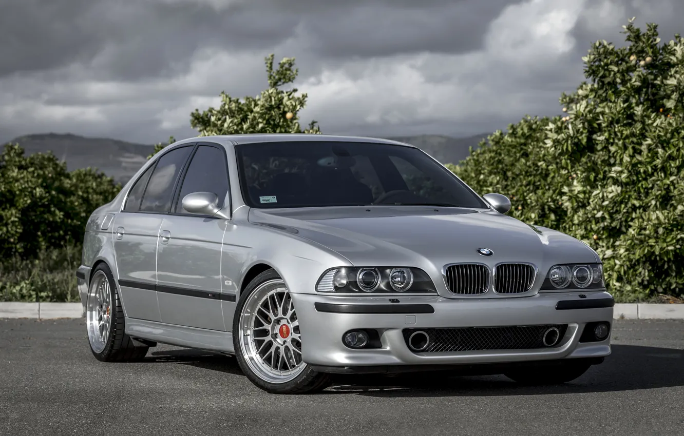 Photo wallpaper Clouds, E39, Silver, M5