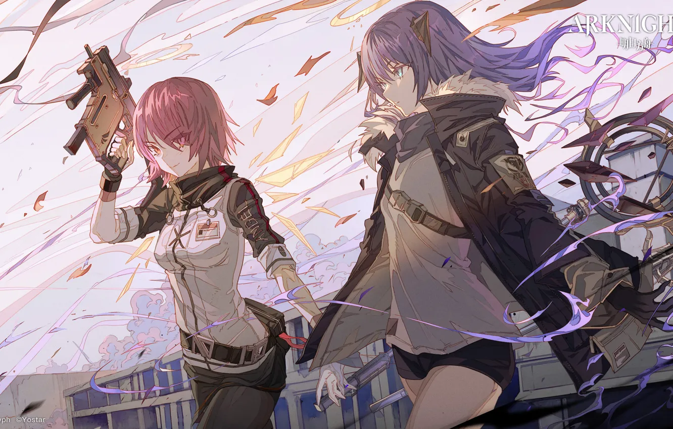 Photo wallpaper girls, Arknights, Exusiai, Mostima