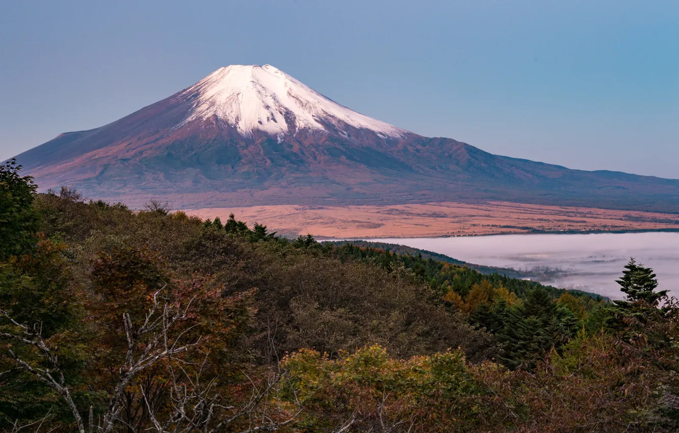 Photo wallpaper landscape, mountains, the volcano