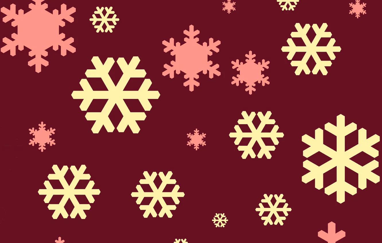Photo wallpaper winter, macro, snowflakes, pattern