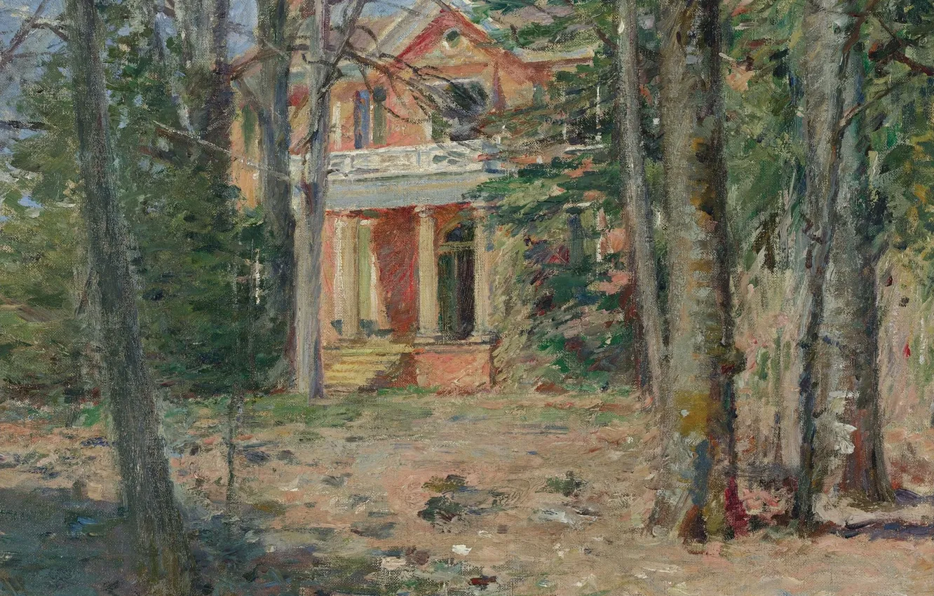 Photo wallpaper landscape, picture, 1893, Theodore Robinson, Theodore Robinson, House in Virginia