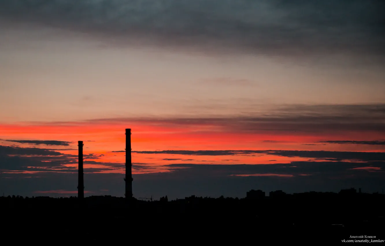 Photo wallpaper the sky, the sun, city, sunrise, sunshine, sky, roof, Krish