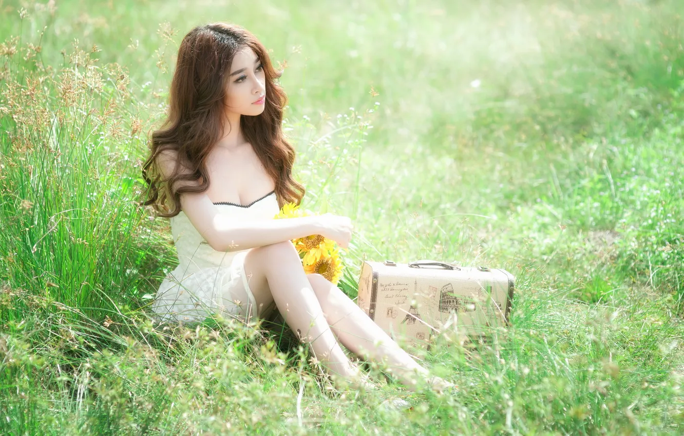 Photo wallpaper look, girl, Asian