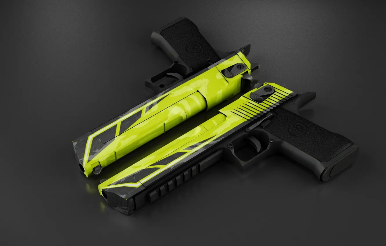 Photo wallpaper render, Desert Eagle, cs go, Workshop, custom paint job, serix, Two Pistols