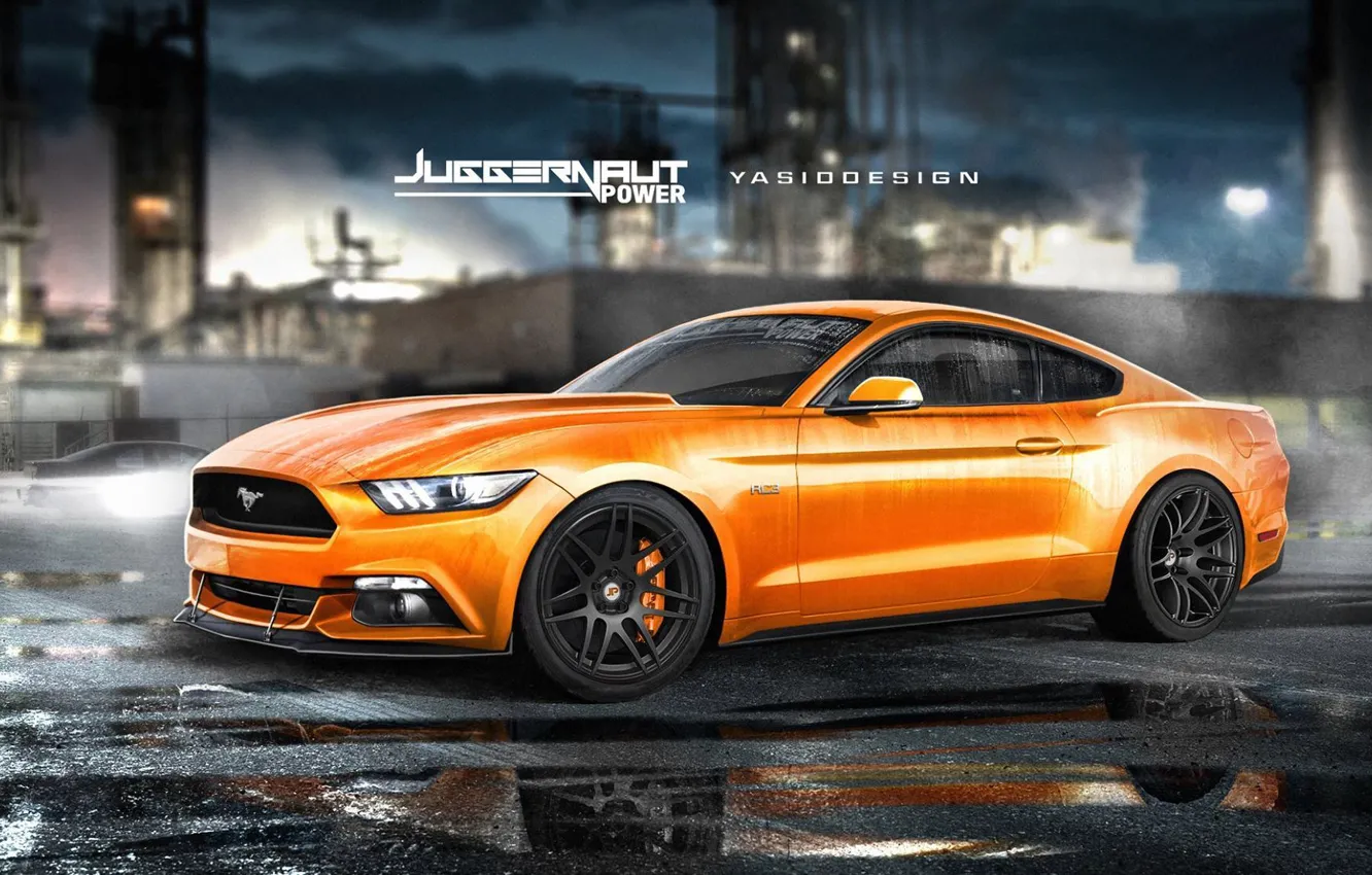 Photo wallpaper Mustang, Ford, power, Juggernaut, yasiddesign
