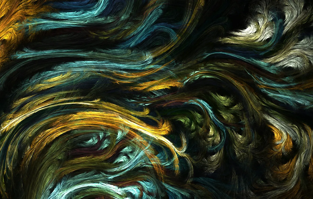 Photo wallpaper wave, line, fractal pattern